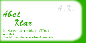 abel klar business card